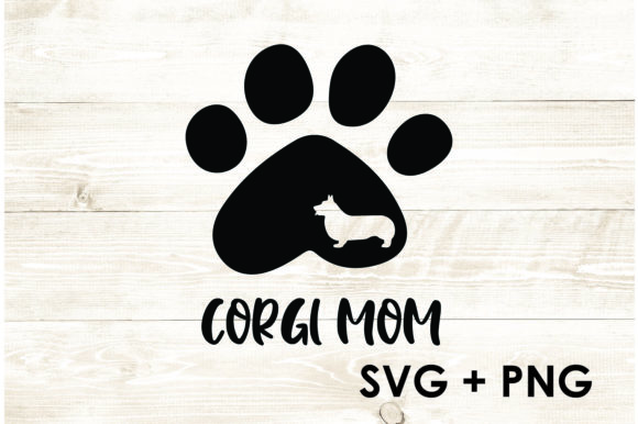 Corgi Dog Mom Paw Graphics for Crafts and Branding