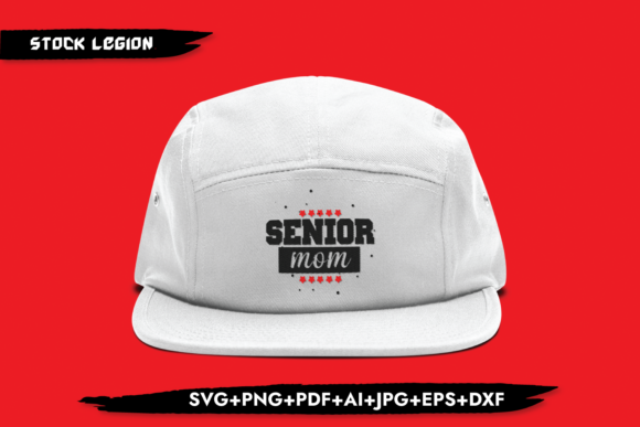 Senior Mom Red Stars Graphics for Crafts and Publishing