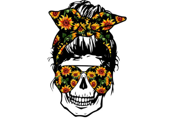 Skull Mom with with Sunflower Graphics and Crafts Review